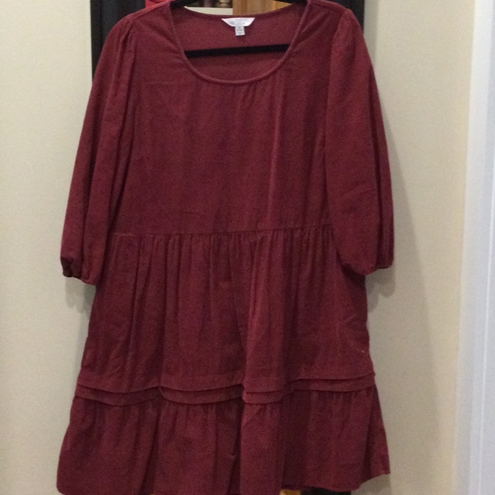 Burgundy Tiered Dress